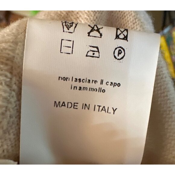 Jucca Beige Fleece Wool Jogger Pants Large Made In Italy $429 Retail - Picture 6 of 10